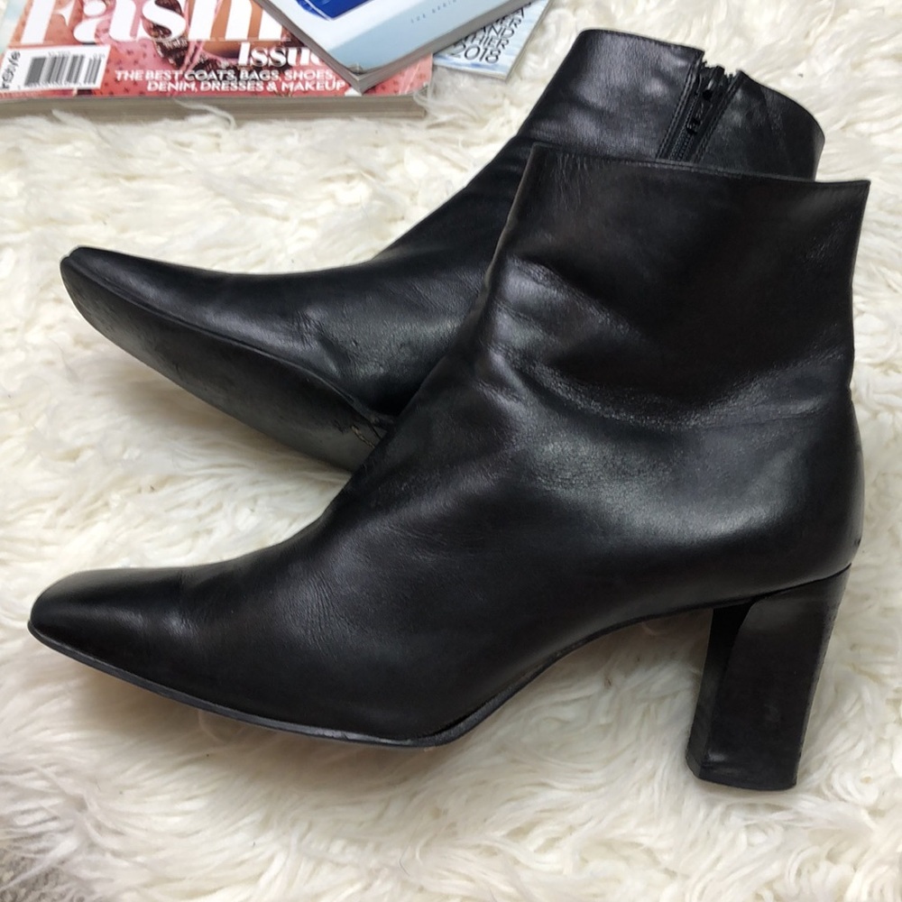 ANTONIO MELANI Black Nappa Leather Booties with zipper on Side - Picture 14 of 15